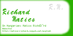 richard matics business card